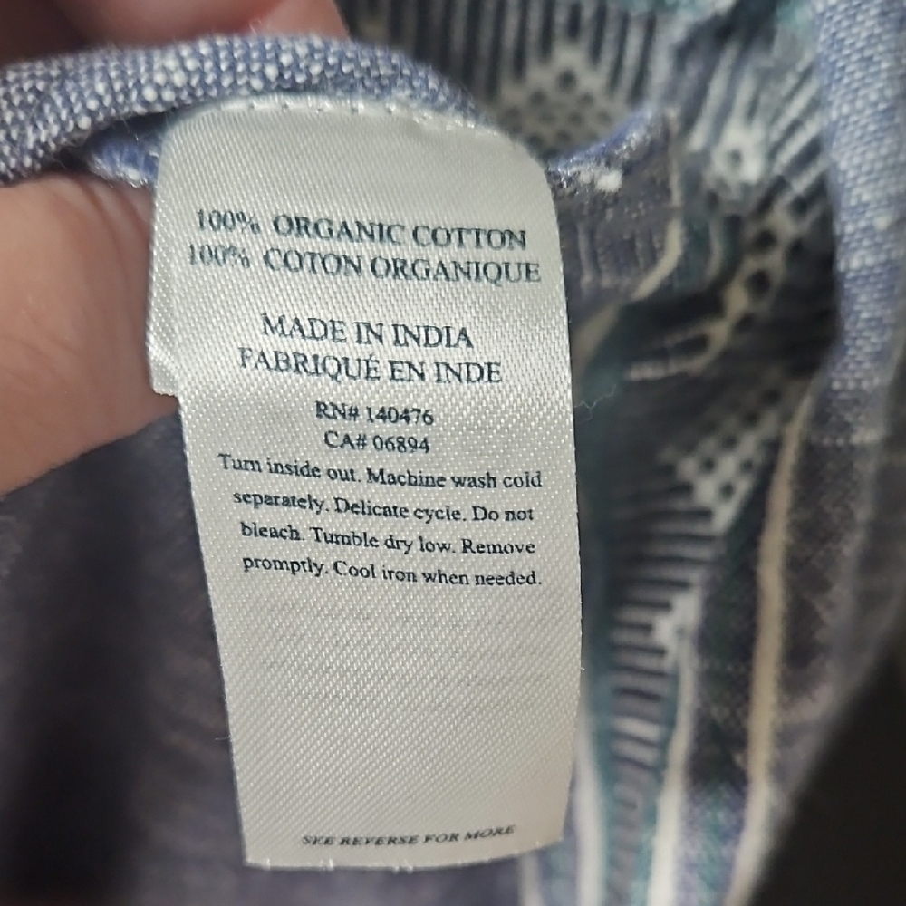 Faherty Organic Cotton Shift Dress Medium Blue Coastal Cottagecore - Picture 10 of 10